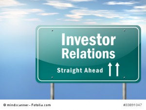 Highway Signpost "Investor Relations"